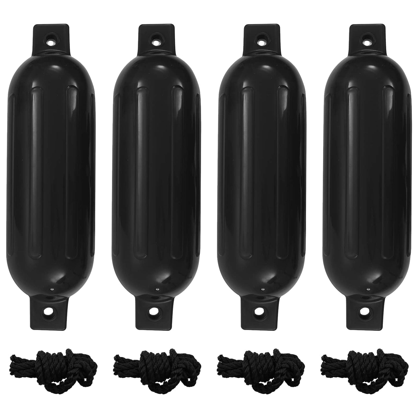 4 darab fekete PVC csónak lökhárító Ø 14 x 50 cm