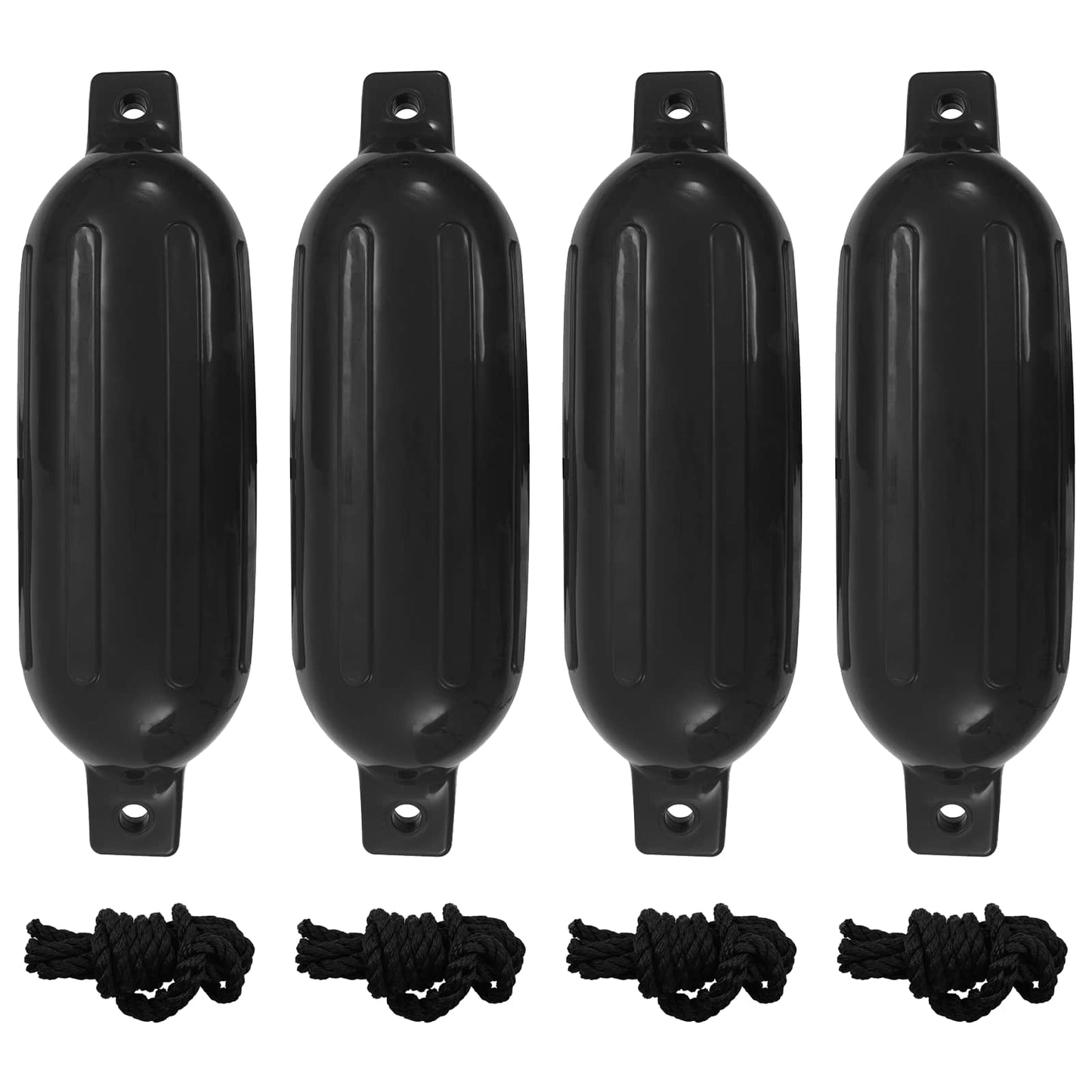 4 darab fekete PVC csónak lökhárító Ø 16 x 58 cm