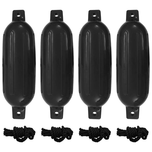 4 darab fekete PVC csónak lökhárító Ø 16 x 58 cm