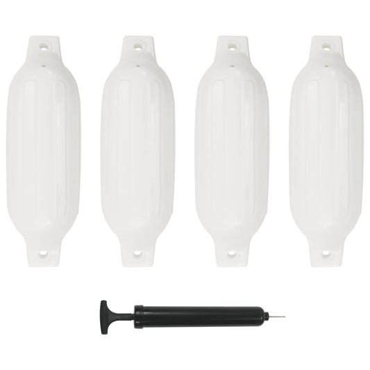 4 darab fehér PVC csónak lökhárító 41 x 11,5 cm