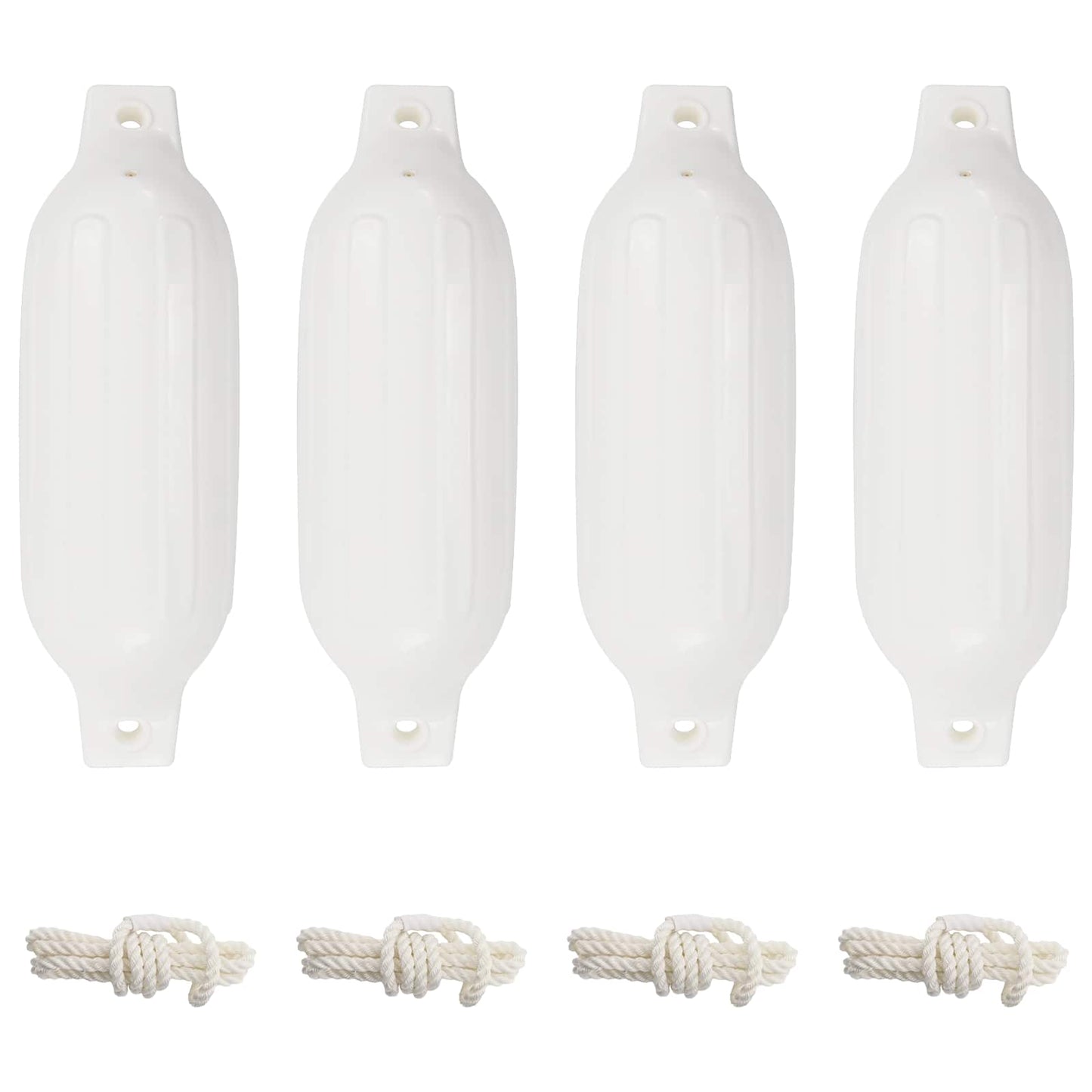 4 darab fehér PVC csónak lökhárító Ø 11 x 40 cm