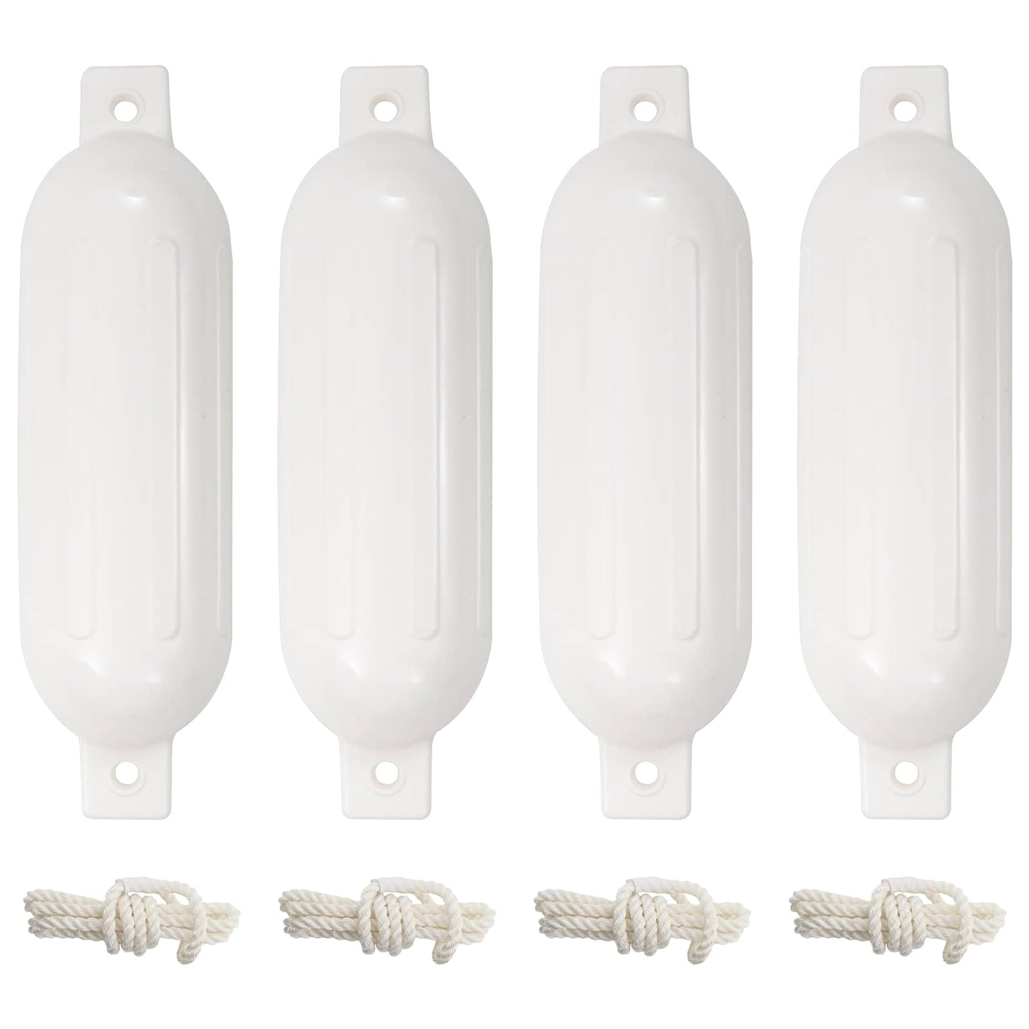 4 darab fehér PVC csónak lökhárító Ø 14 x 50 cm