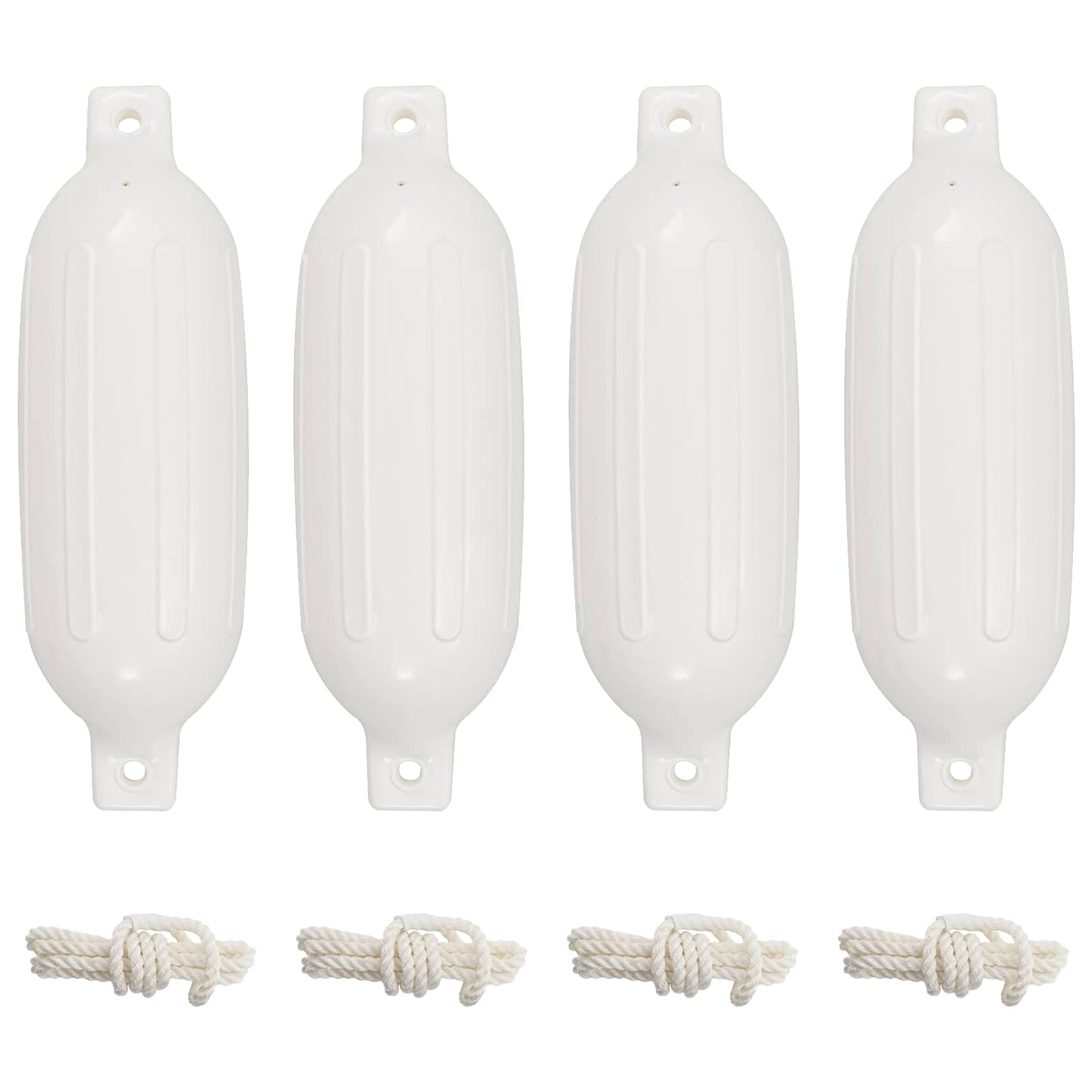 4 darab fehér PVC csónak lökhárító Ø 16 x 58 cm