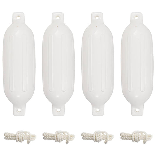 4 darab fehér PVC csónak lökhárító Ø 16 x 58 cm