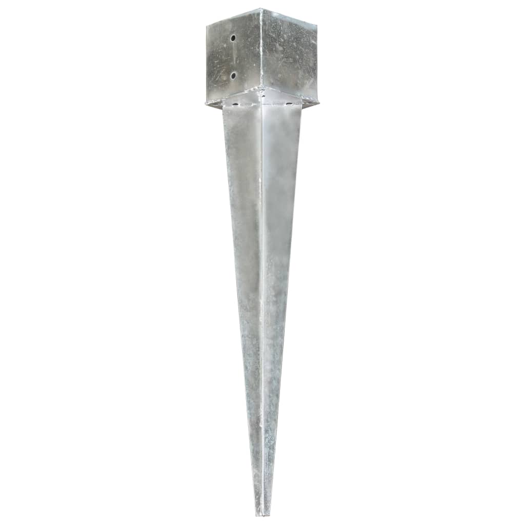2 db ezüstszínű horganyzott acél kerítéstüske 14 x 14 x 91 cm