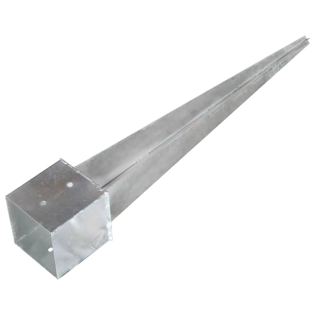2 db ezüstszínű horganyzott acél kerítéstüske 14 x 14 x 91 cm