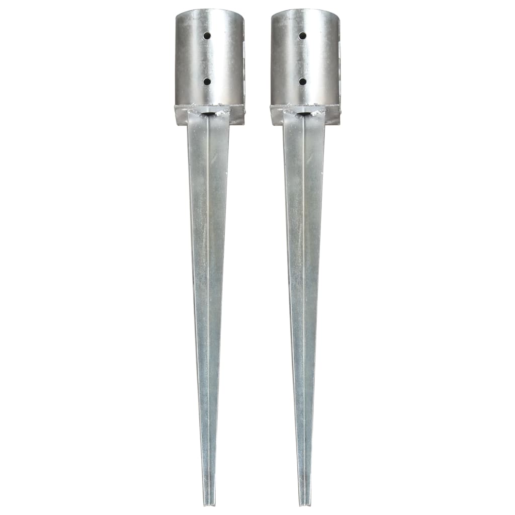 2 db ezüstszínű horganyzott acél kerítéstüske 10 x 76 cm