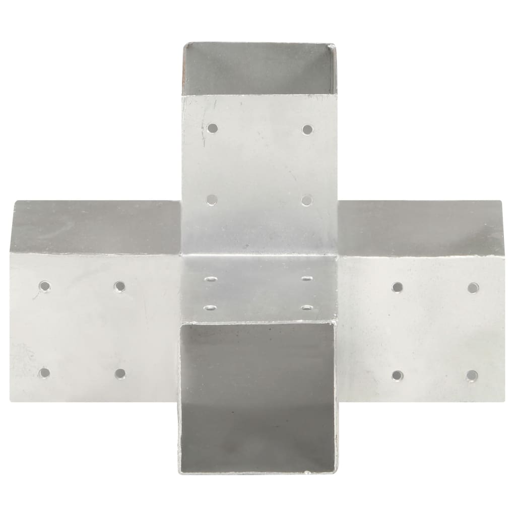 4 darab X alakú horganyzott fém oszloptartó 91 x 91 mm