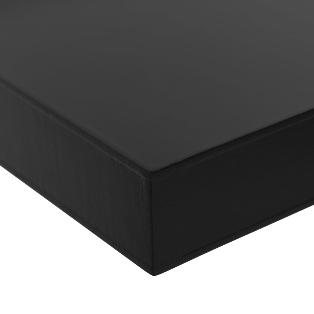 2 darab fekete lebegő fali polc 60 x 20 x 3,8 cm