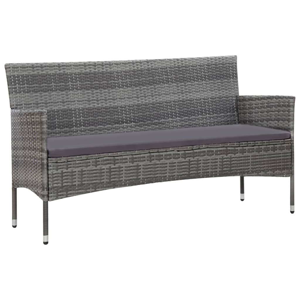 4 részes szürke polyrattan kerti ülőgarnitúra párnákkal