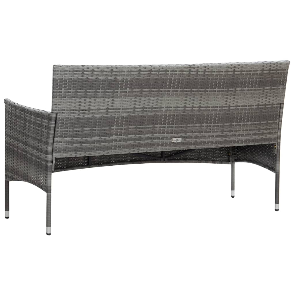 4 részes szürke polyrattan kerti ülőgarnitúra párnákkal