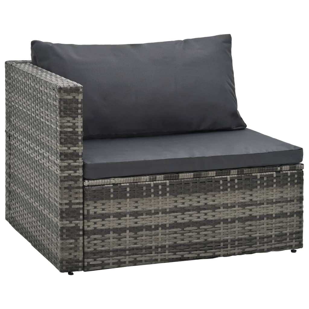 5 részes szürke polyrattan kerti ülőgarnitúra párnákkal