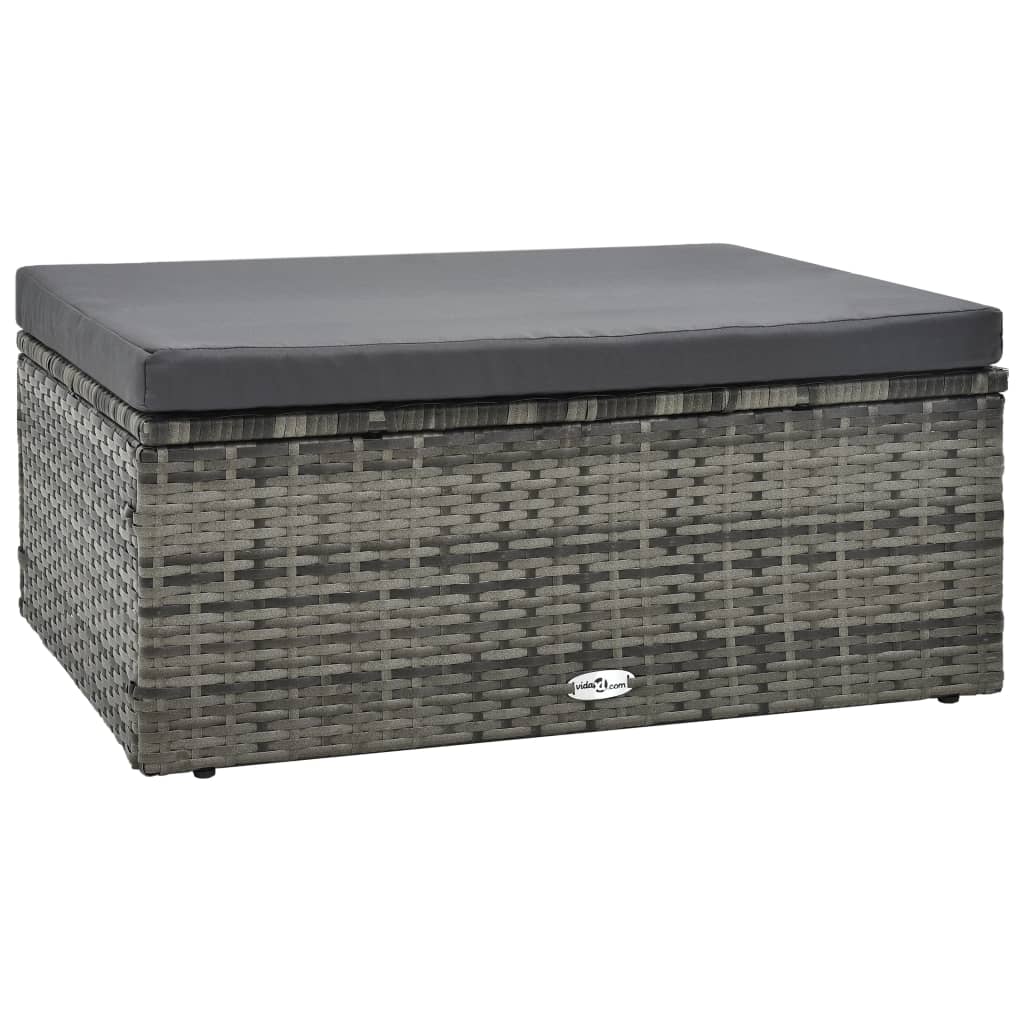 5 részes szürke polyrattan kerti ülőgarnitúra párnákkal