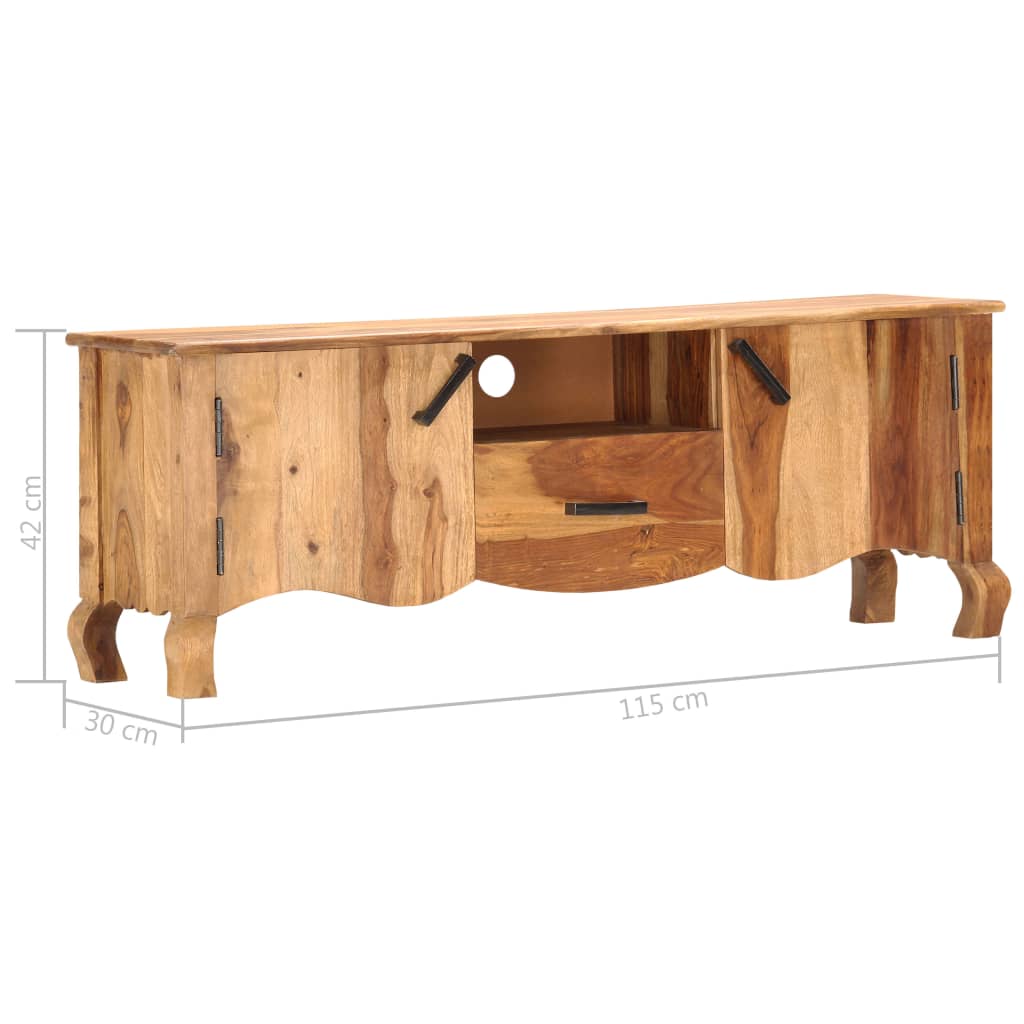 tömör fa TV-szekrény 115 x 30 x 42 cm