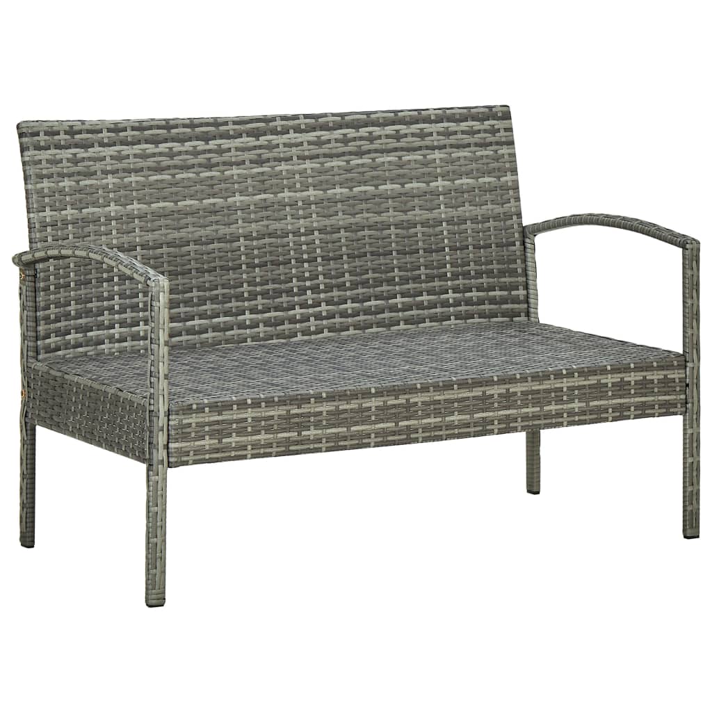 4 részes szürke polyrattan kerti ülőgarnitúra párnákkal
