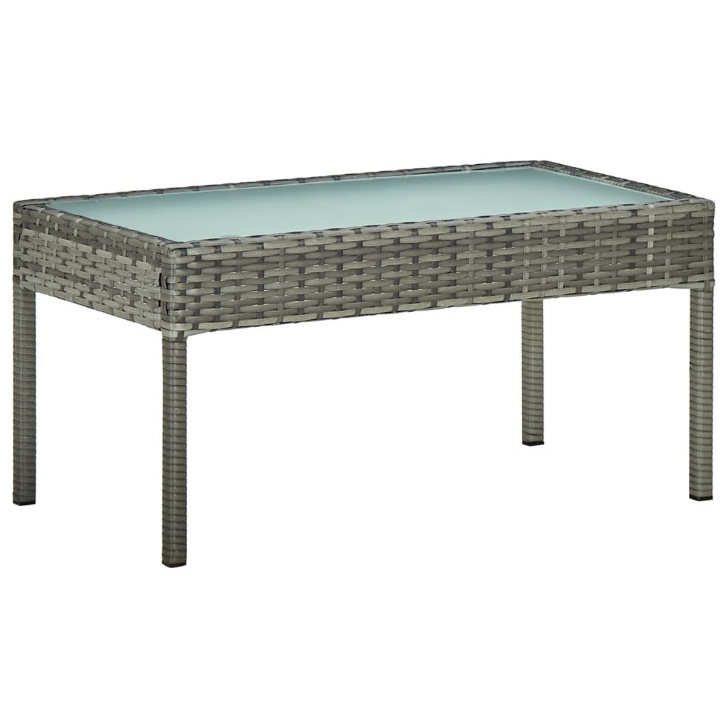 5 részes szürke polyrattan kerti bútorgarnitúra párnákkal