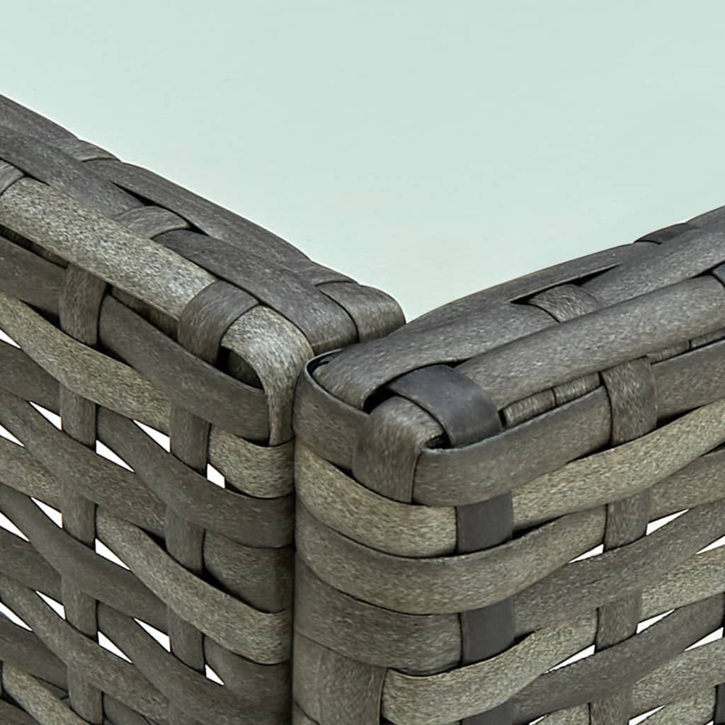 5 részes szürke polyrattan kerti bútorgarnitúra párnákkal
