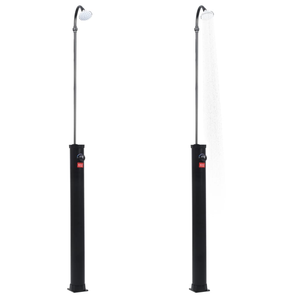 fekete napelemes kerti zuhany 215 cm 8 l