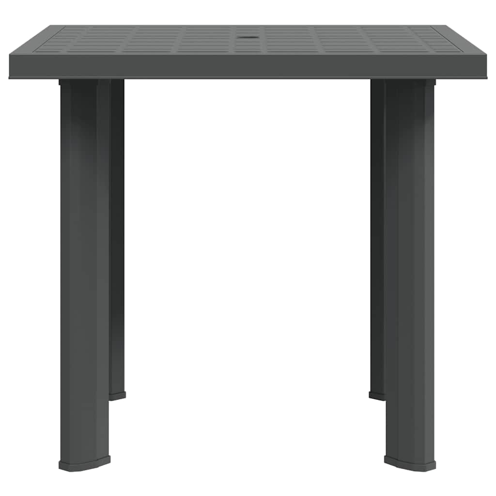 antracitszürke műanyag kerti asztal 80 x 75 x 72 cm