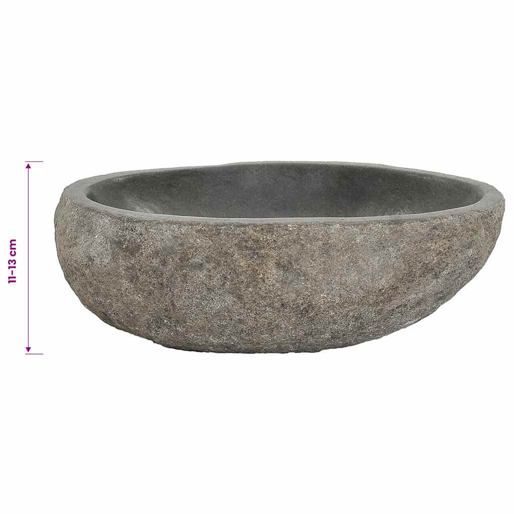 ovális folyami kő mosdókagyló (29-38) x (24-31) cm