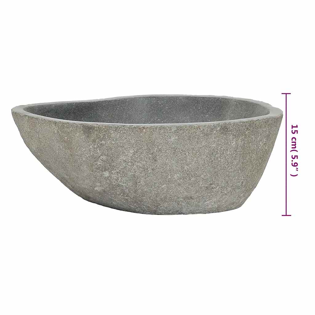 ovális folyami kő mosdókagyló (37-46) x (29-36) cm