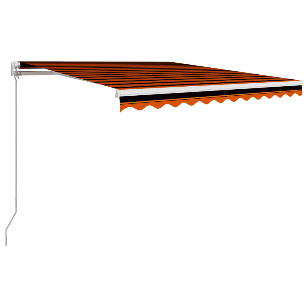 narancssárga és barna kézzel kihúzható napellenző 350 x 250 cm