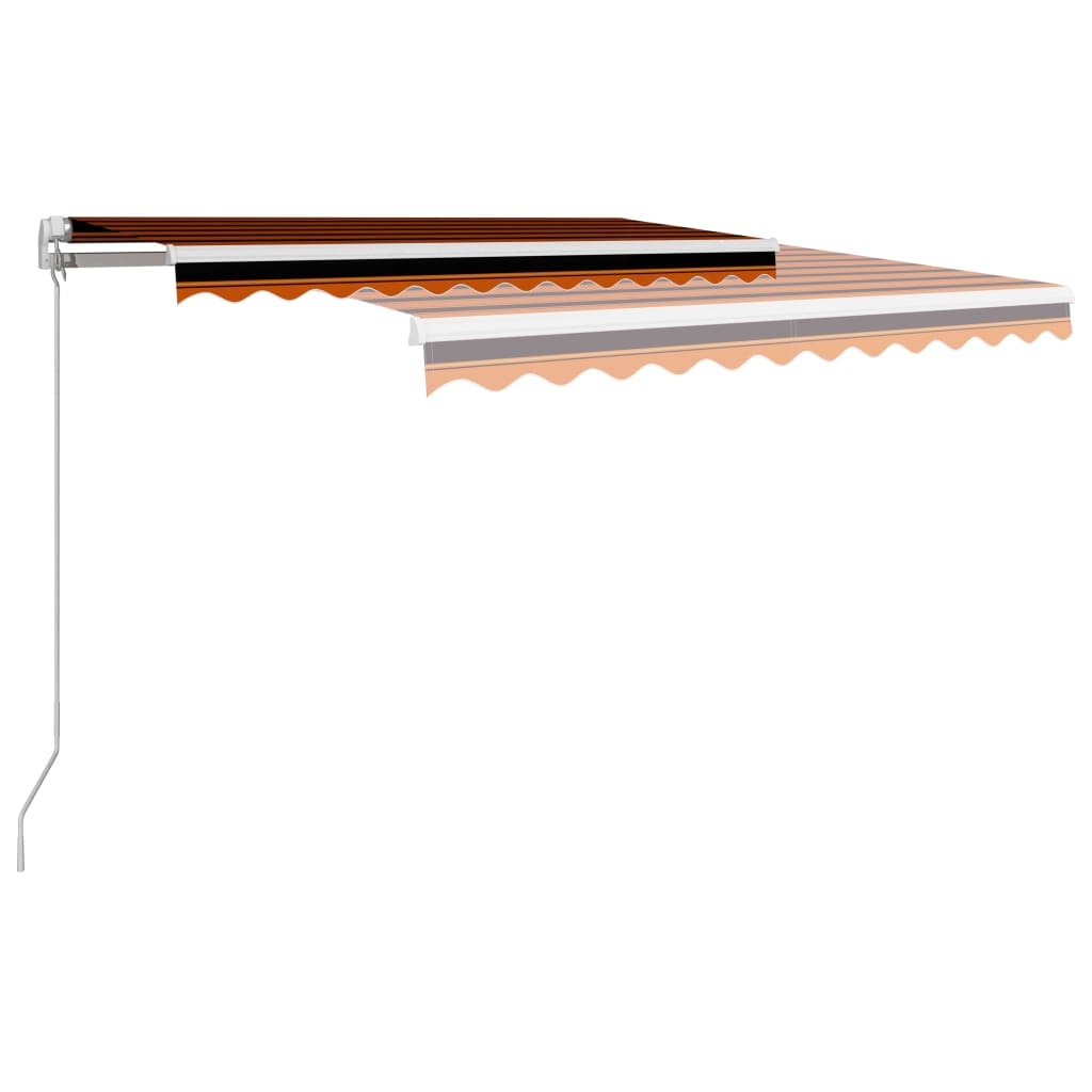 narancssárga és barna kézzel kihúzható napellenző 350 x 250 cm