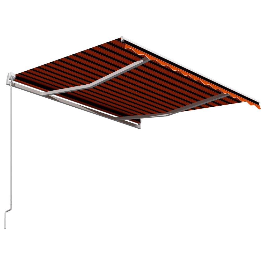 narancssárga és barna kézzel kihúzható napellenző 350 x 250 cm