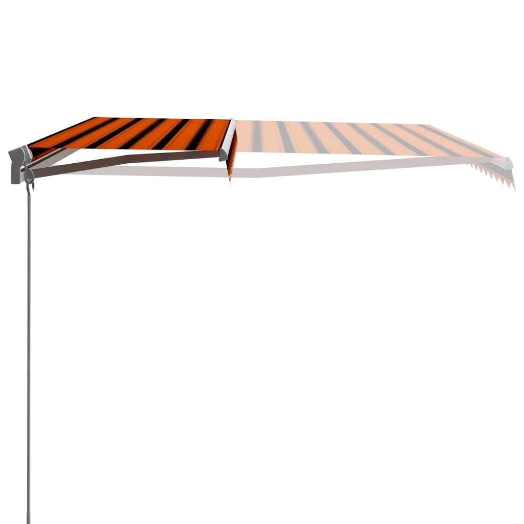 narancssárga és barna kézzel kihúzható napellenző 450 x 300 cm
