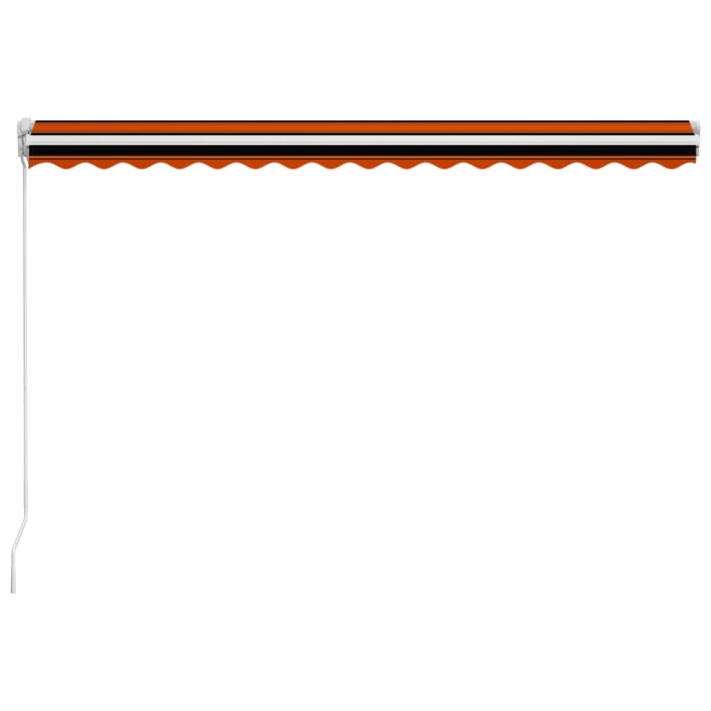 narancssárga és barna kézzel kihúzható napellenző 450 x 300 cm