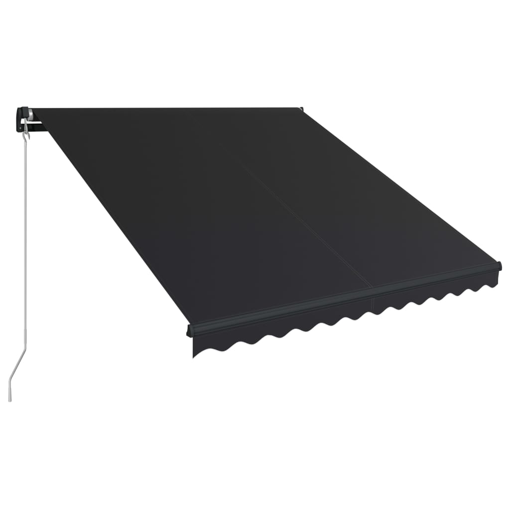 antracitszürke kézzel behúzható napellenző 300 x 250 cm