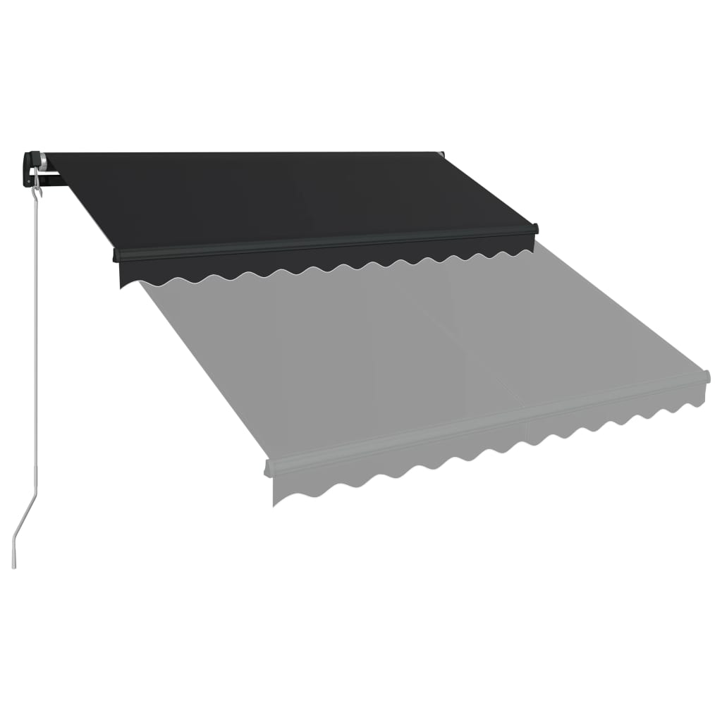 antracitszürke kézzel behúzható napellenző 300 x 250 cm