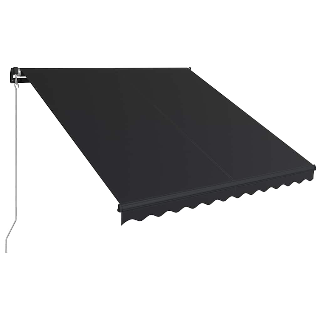 antracitszürke kézzel behúzható napellenző 350 x 250 cm