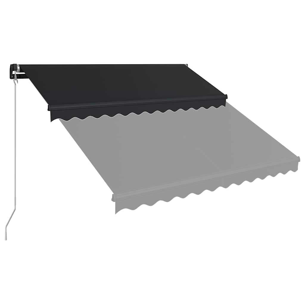 antracitszürke kézzel kihúzható LED-es napellenző 300 x 250 cm