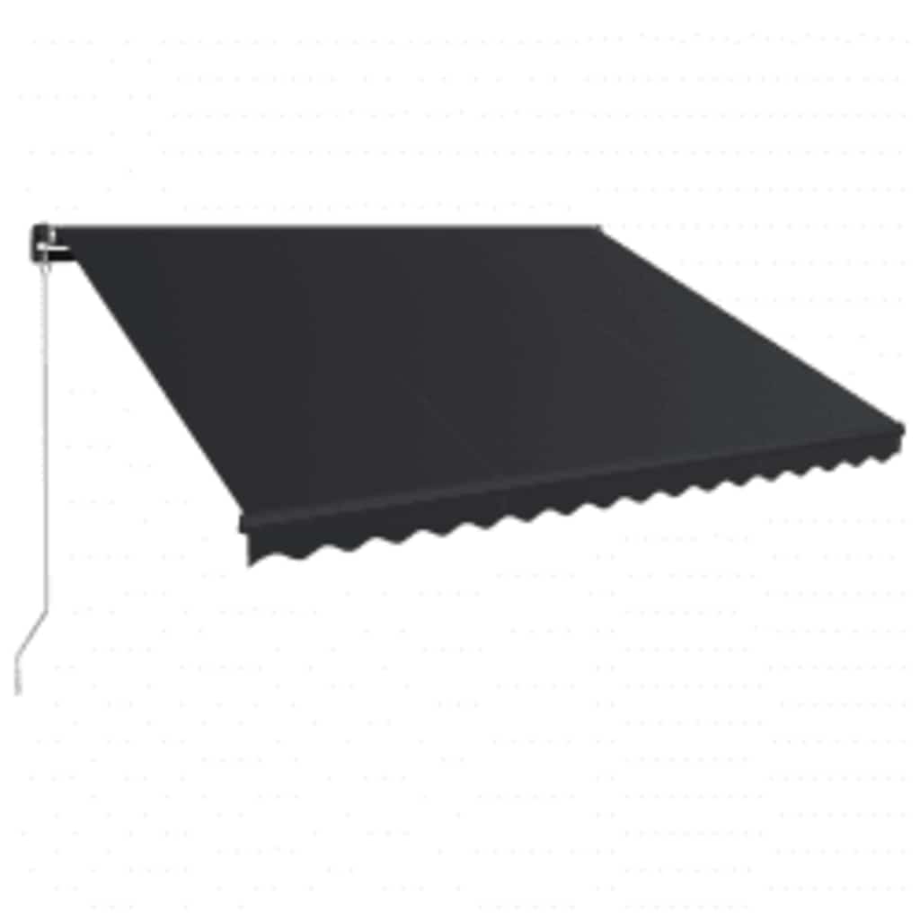 antracitszürke kézzel kihúzható LED-es napellenző 450 x 300 cm