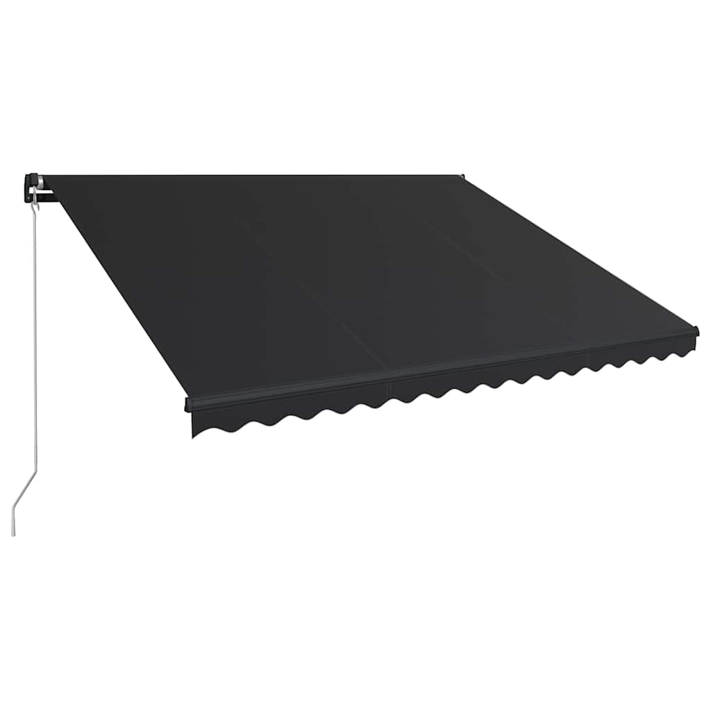 antracitszürke kézzel kihúzható LED-es napellenző 450 x 300 cm