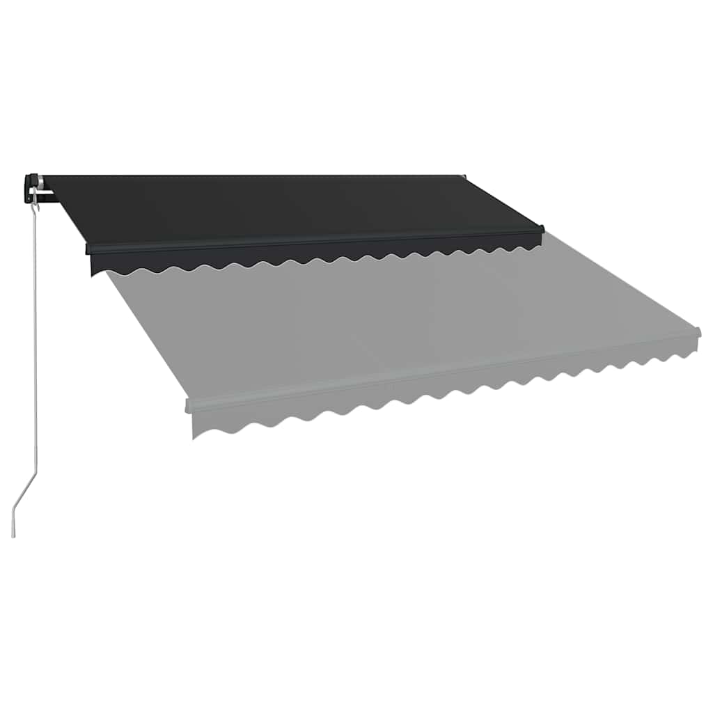 antracitszürke kézzel kihúzható LED-es napellenző 450 x 300 cm