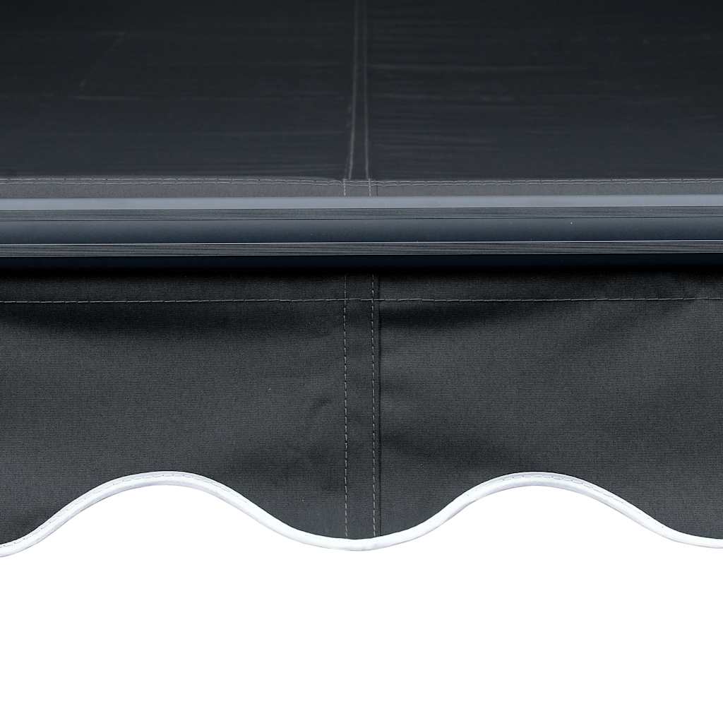 antracitszürke kézzel kihúzható LED-es napellenző 450 x 300 cm