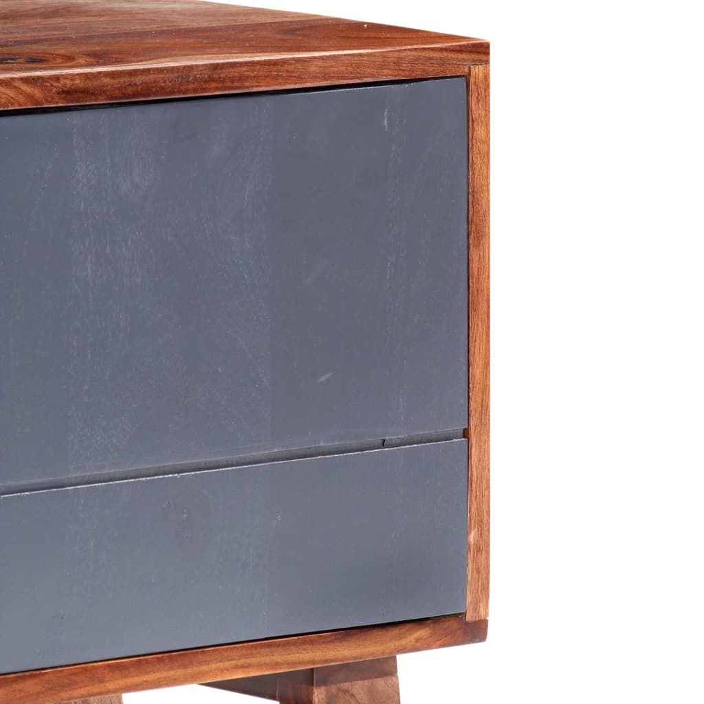 szürke tömör fa TV-szekrény 140 x 30 x 45 cm