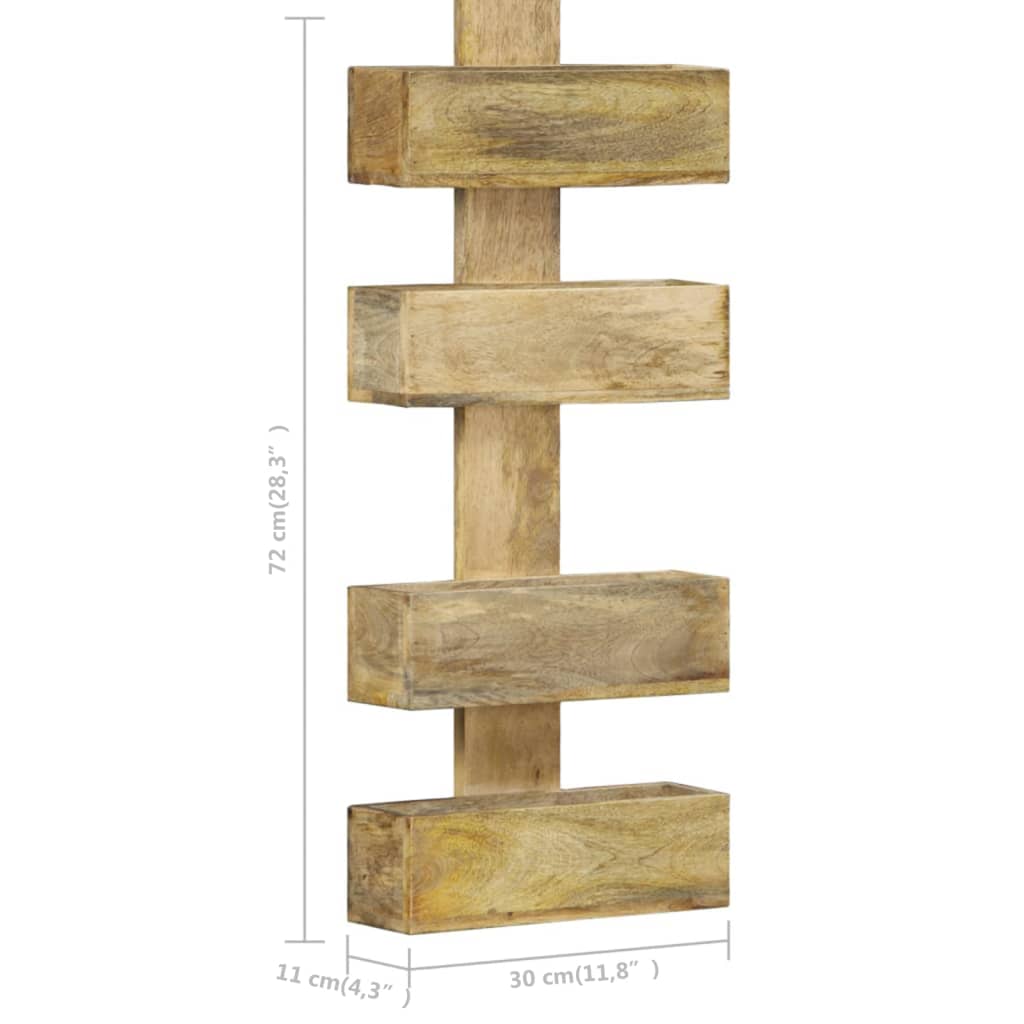 tömör mangófa fali újságtartó 30 x 11 x 72 cm
