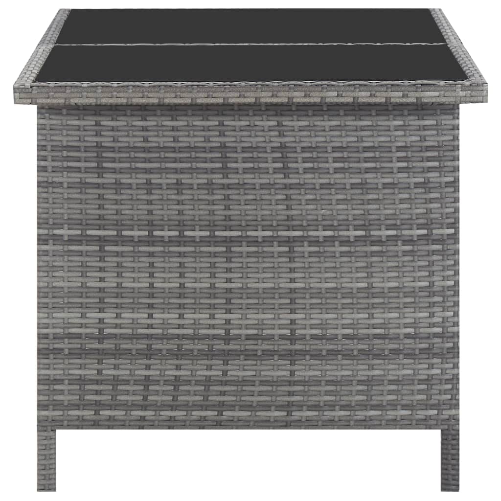 5 részes szürke kültéri polyrattan étkezőgarnitúra párnákkal