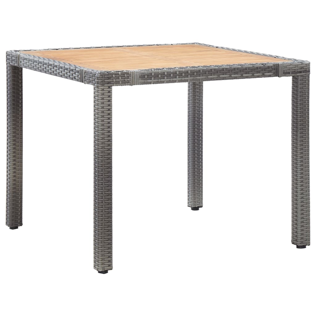 5 részes szürke polyrattan kerti étkezőgarnitúra párnákkal