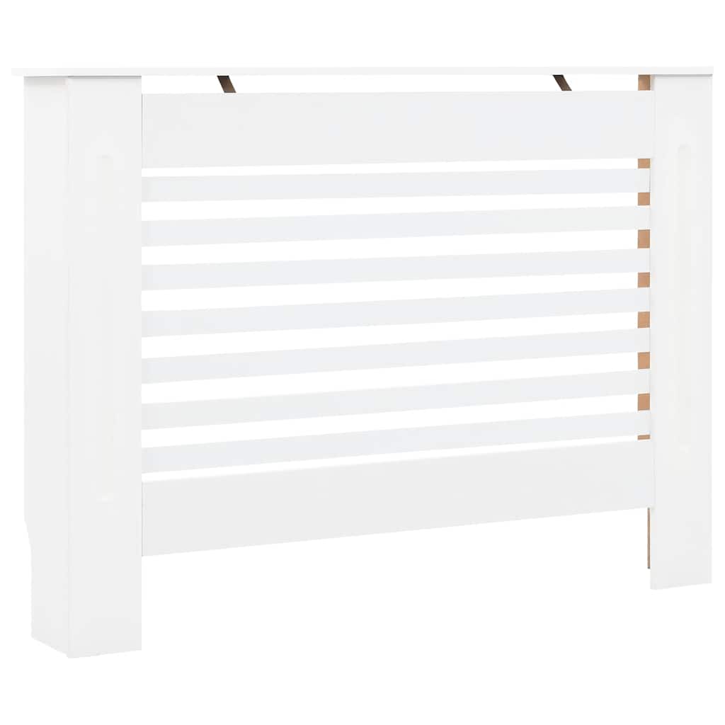2 db fehér MDF radiátorburkolat 112 x 19 x 81,5 cm