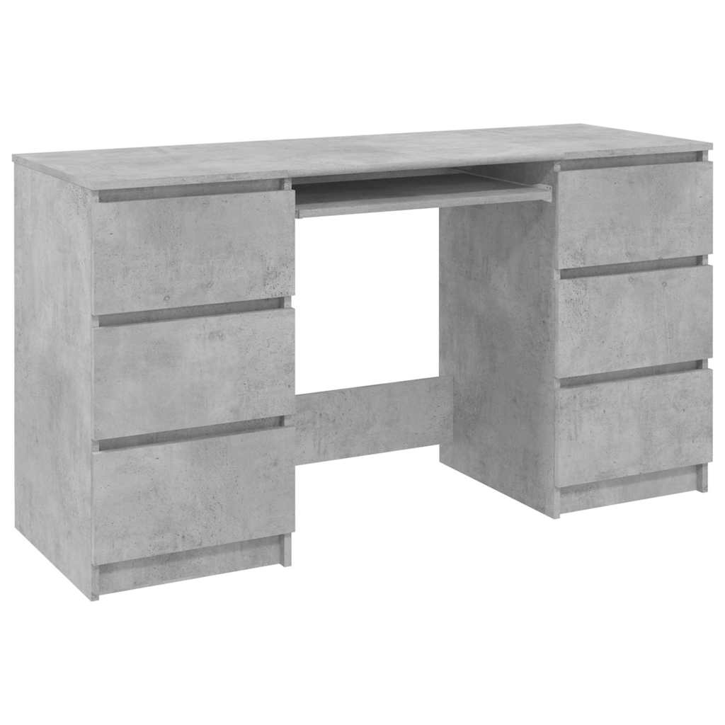 betonszürke szerelt fa íróasztal 140 x 50 x 77 cm