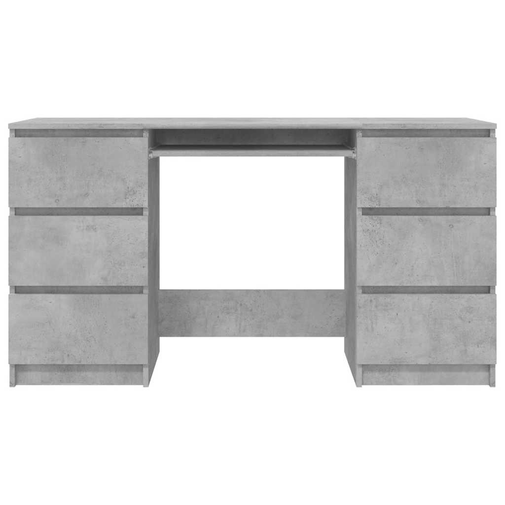 betonszürke szerelt fa íróasztal 140 x 50 x 77 cm