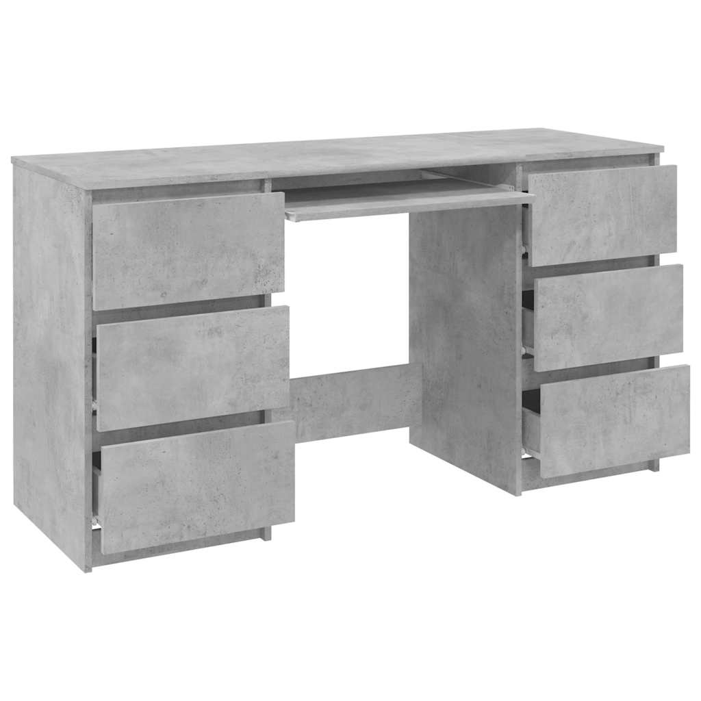 betonszürke szerelt fa íróasztal 140 x 50 x 77 cm