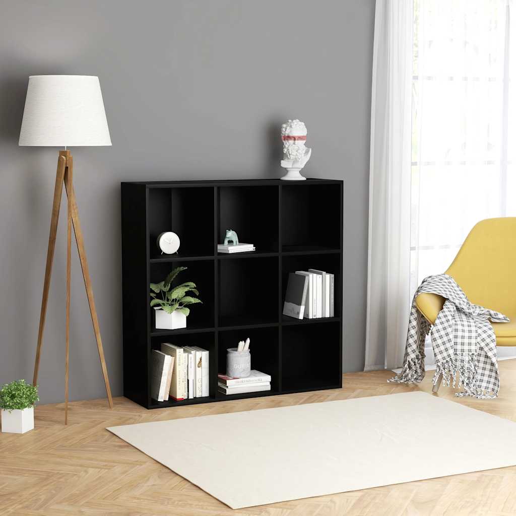 fekete szerelt fa könyvszekrény 98 x 29 x 97,5 cm