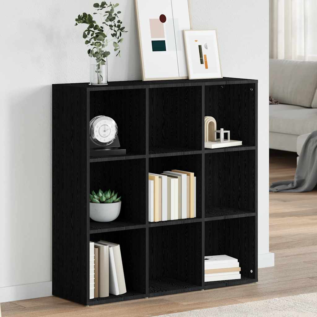fekete szerelt fa könyvszekrény 98 x 29 x 97,5 cm