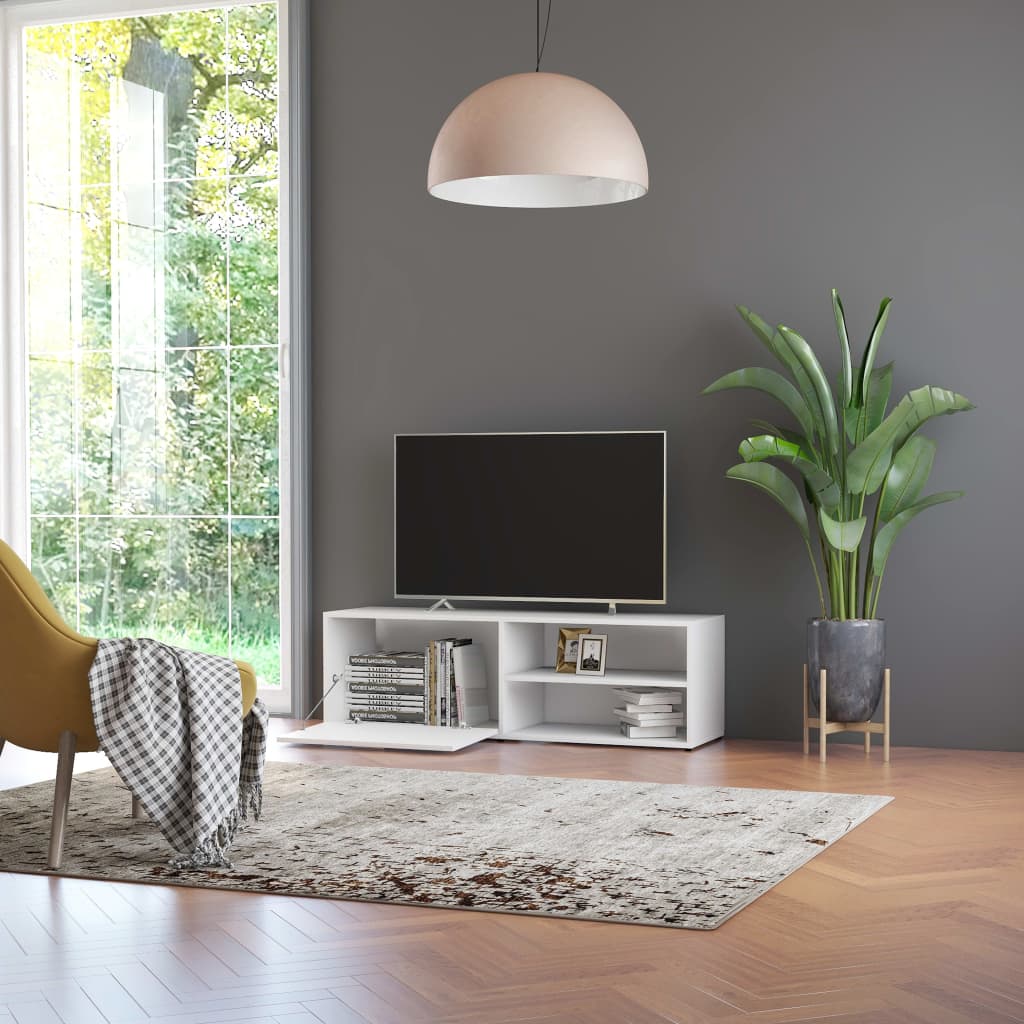 fehér szerelt fa TV-szekrény 120 x 34 x 37 cm