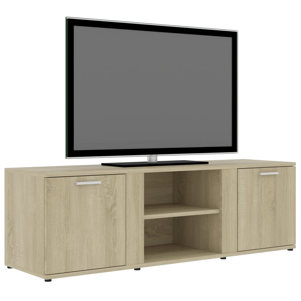 sonoma tölgy színű szerelt fa TV-szekrény 120 x 34 x 37 cm
